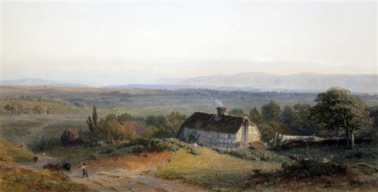 Henry George Hine (1811-1895) Timber framed house, Scaynes Hill, Sussex, 12 x 24in.